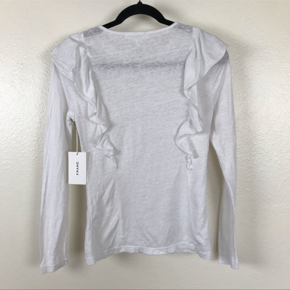 Frame Ruffle Linen Long Sleeve -Damaged - Picture 8 of 8